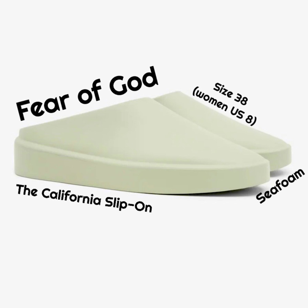 Fear of God The California Slip-On Shoe in Seafoam Green Size 38 Women US 8